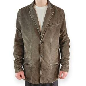 Buffalo David Bitton Dark Brown Corduroy Embroidered Jacket Men Medium